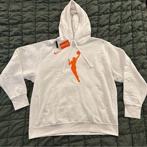 WNBA Nike Fleece Pullover Hoodie | Men’s 2XL | White / Orange | New with Tags